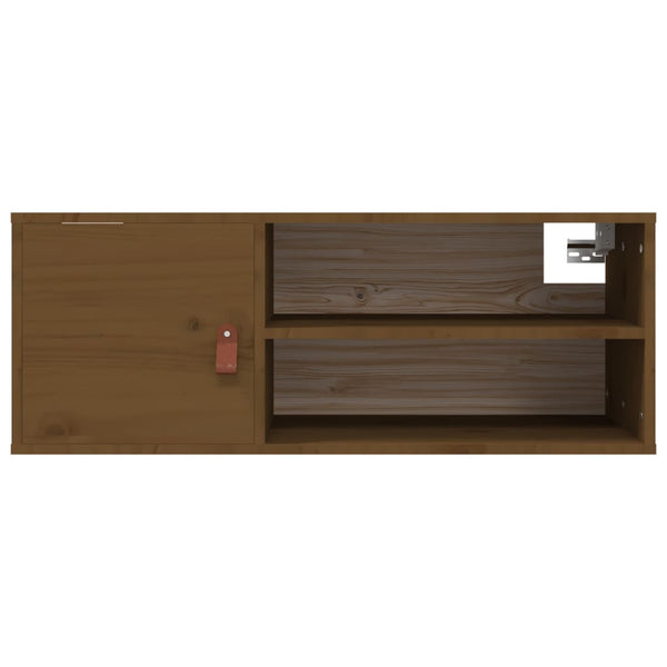Seinäkaapit 2 kpl hunajanruskea 80x30x30 cm täysi mänty