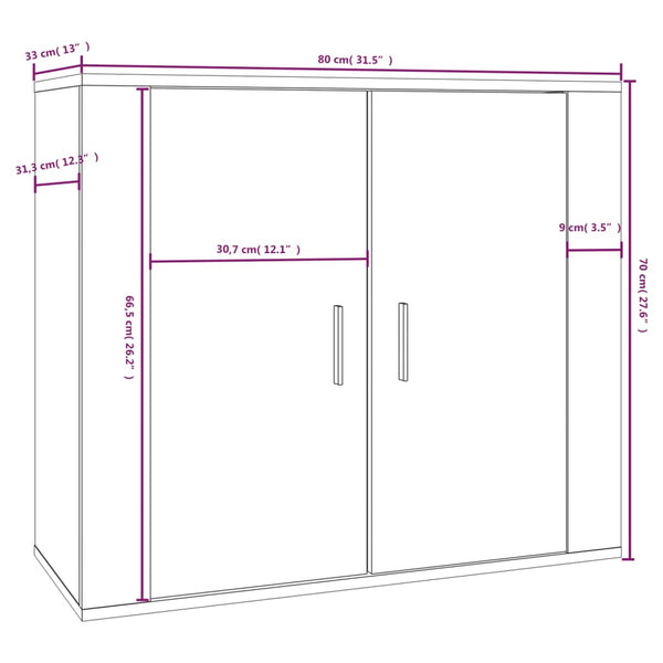 Senkki musta 80x33x70 cm tekninen puu
