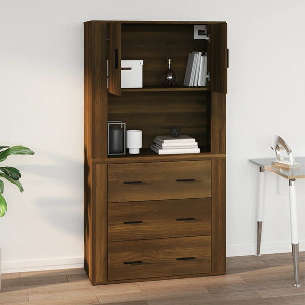 Seinäkaappi ruskea tammi 80x33x80 cm tekninen puu