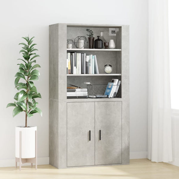 Seinäkaappi betoninharmaa 80x33x80 cm tekninen puu