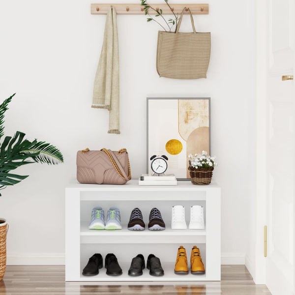 Kenkäteline valkoinen 75x35x45 cm tekninen puu