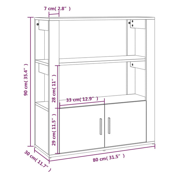 Senkki betoninharmaa 80x30x90 cm tekninen puu