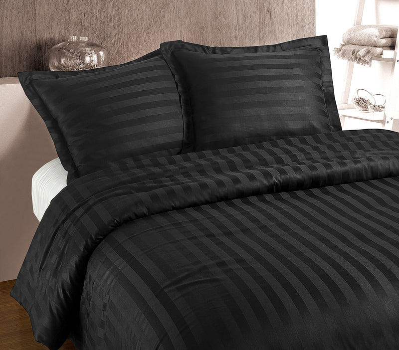 Hotelli pussilakanasetti - Hotel stripe Antrasiitti 200 x 200/220