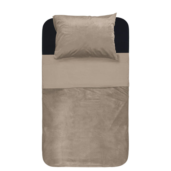 Pussilakanasetti Velvet Piping Taupe / Harmaa