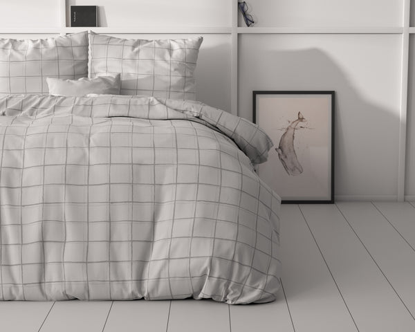 Pussilakanasetti Check it Harmaa