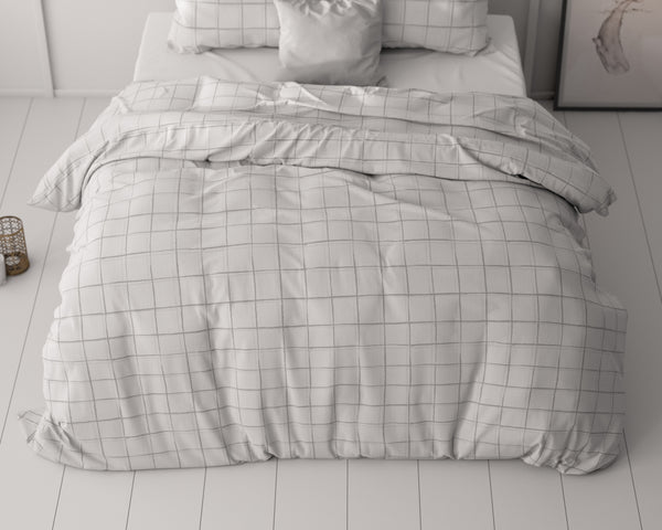 Pussilakanasetti Check it Harmaa