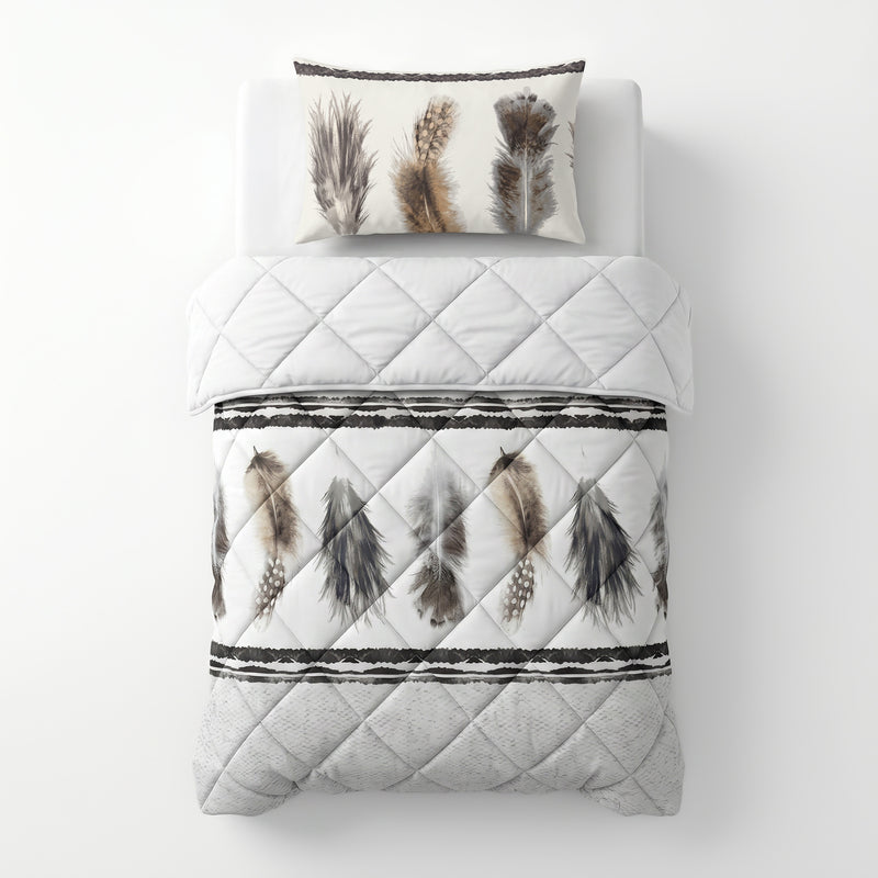 VUODEVAATTEET - Lazy peitto Feathers 3 hiekka Tyynyliinoilla