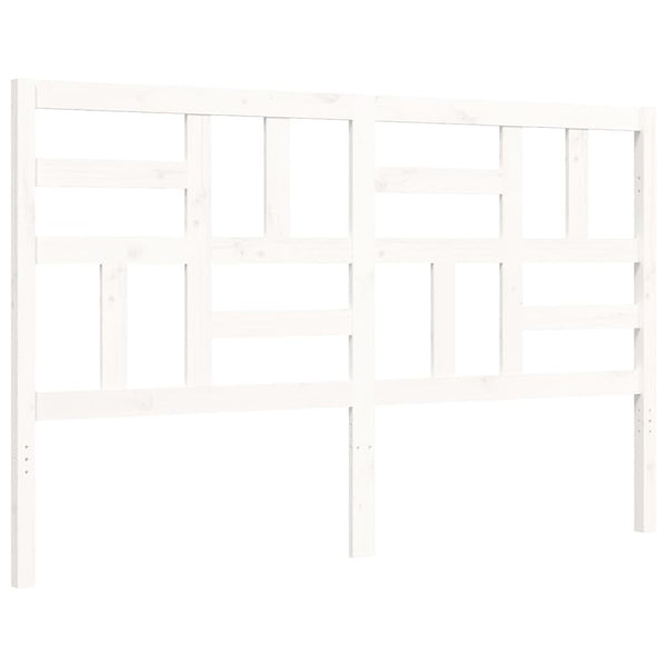 Sängynrunko päädyllä valkoinen King Size täysi puu