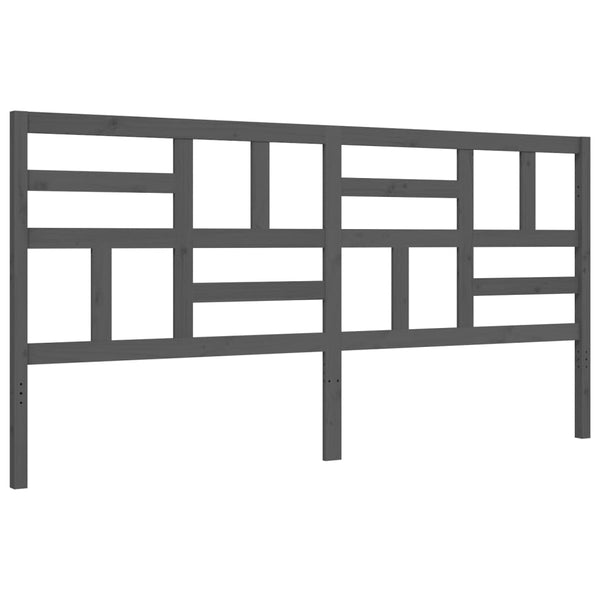 Sängynrunko päädyllä harmaa 200x200 cm täysi puu