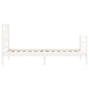 Sängynrunko päädyllä valkoinen 90x200 cm täysi puu