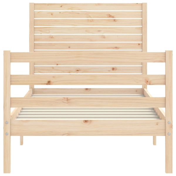 Sängynrunko päädyillä 100x200 cm täysi puu