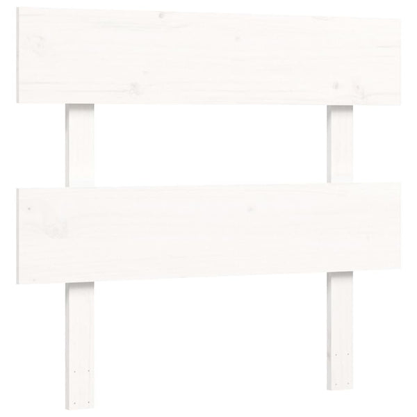 Sängynrunko päädyllä valkoinen 90x200 cm täysi puu