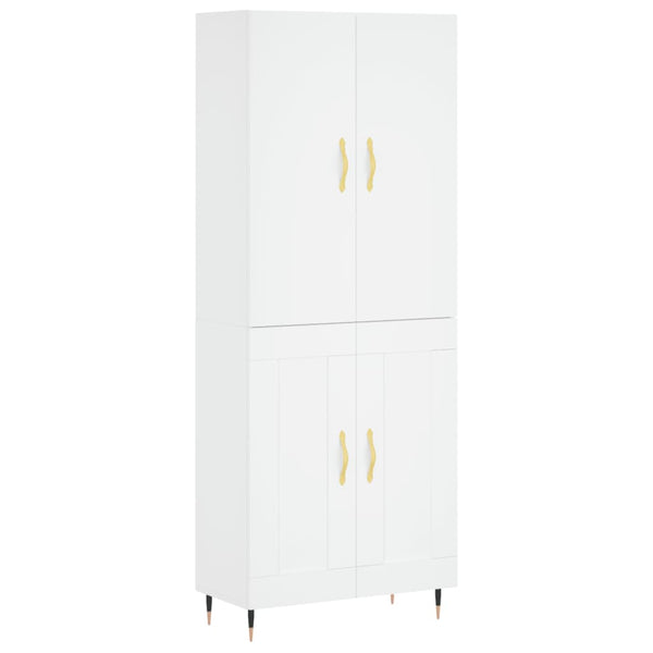 Kaappi valkoinen 69,5x34x180 cm tekninen puu