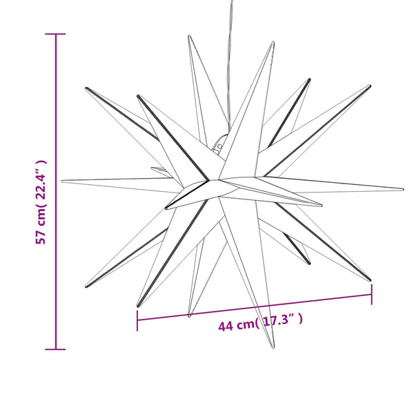 Keltainen joulun led-tähtivalo Fredrich 57cm (taitettava)