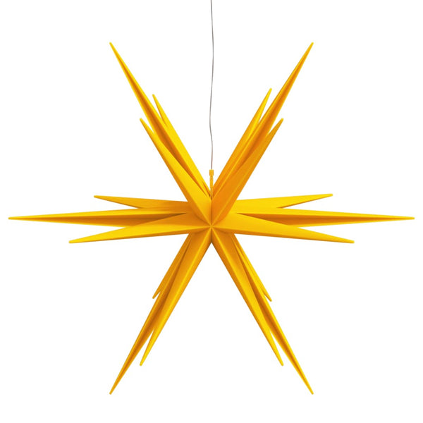 Keltainen joulun led-tähtivalo Fredrich 100cm (taitettava)