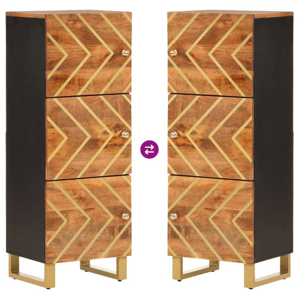 Ruskea ja musta kaappi Zubier 40x33,5x110cm (mangopuu)