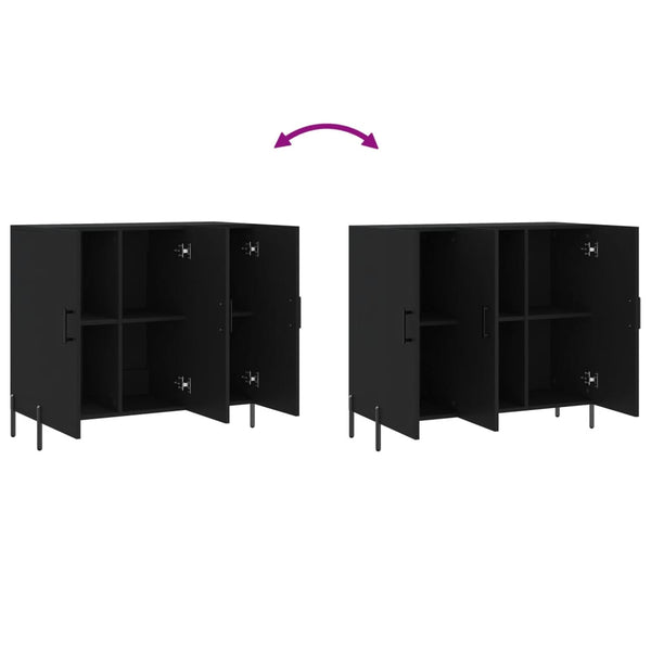 Senkki musta 90x34x80 cm tekninen puu