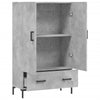 Kaappi betoninharmaa 69,5x31x115 cm tekninen puu