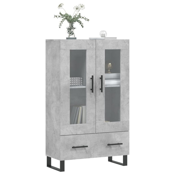 Kaappi betoninharmaa 69,5x31x115 cm tekninen puu