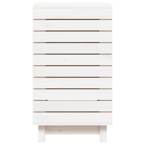 Pyykkikori valkoinen 44x44x76 cm täysi mänty