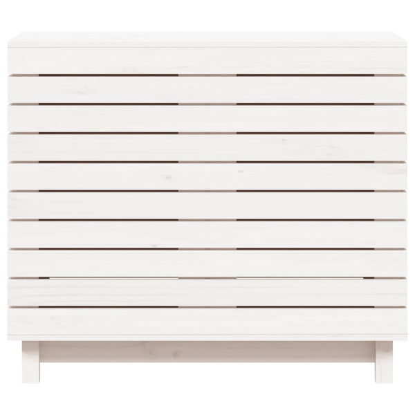 Pyykkikori valkoinen 88,5x44x76 cm täysi mänty