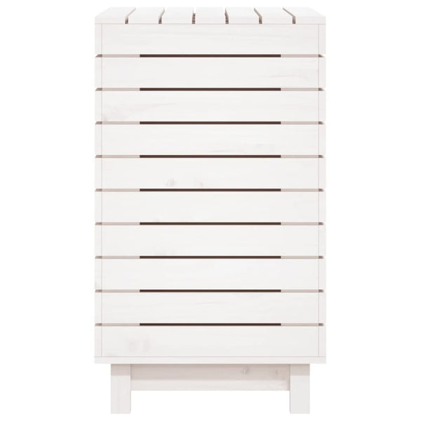 Pyykkikori valkoinen 88,5x44x76 cm täysi mänty