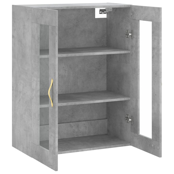 Betoninharmaa seinäkiinnitettävä kaappi Onutiu 69,5x34x90cm