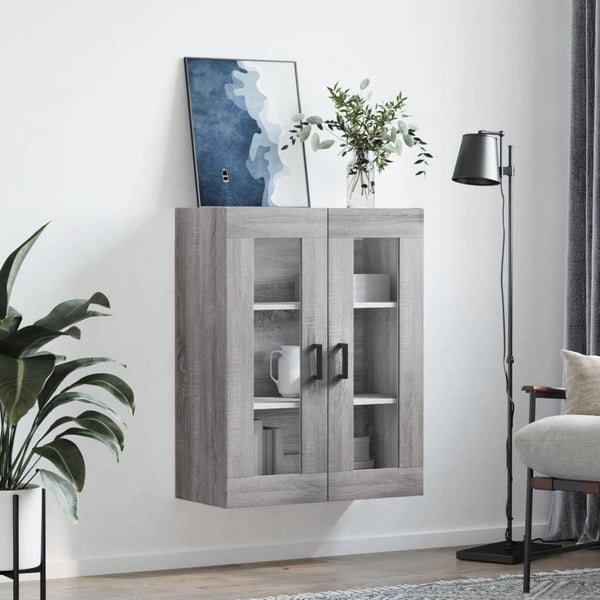 Harmaa seinäkiinnitettävä kaappi Leliana 69,5x34x90cm (sonoma)