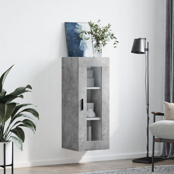 Betoninharmaa seinäkiinnitettävä kaappi Golumbina 34,5x34x90cm