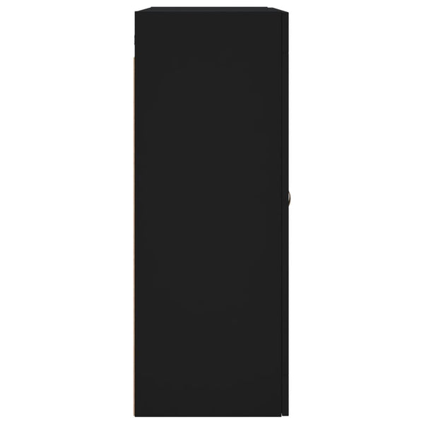 Musta seinäkiinnitettävät kaapit Sybilla (2 kpl puinen)