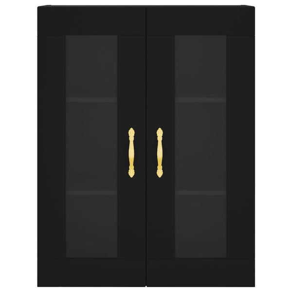 Musta seinäkiinnitettävät kaapit Sybilla (2 kpl puinen)