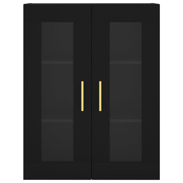 Musta seinäkiinnitettävät kaapit Sybilla (2 kpl puinen)