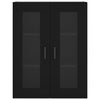 Musta seinäkiinnitettävät kaapit Sybilla (2 kpl puinen)