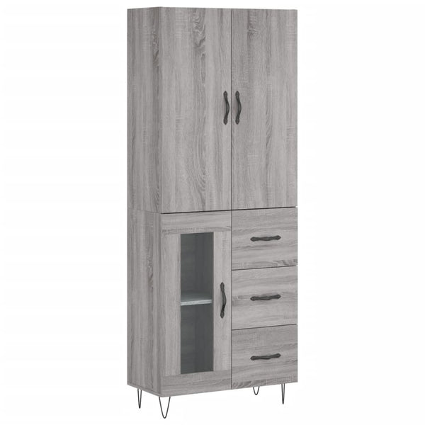 Kaappi harmaa Sonoma 69,5x34x180 cm tekninen puu