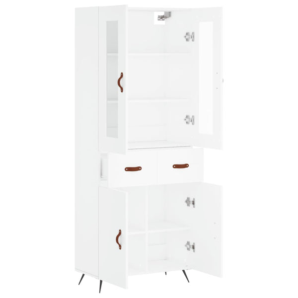 Kaappi valkoinen 69,5x34x180 cm tekninen puu