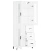 Kaappi valkoinen 69,5x34x180 cm tekninen puu