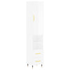 Kaappi korkeakiilto valkoinen 34,5x34x180 cm tekninen puu