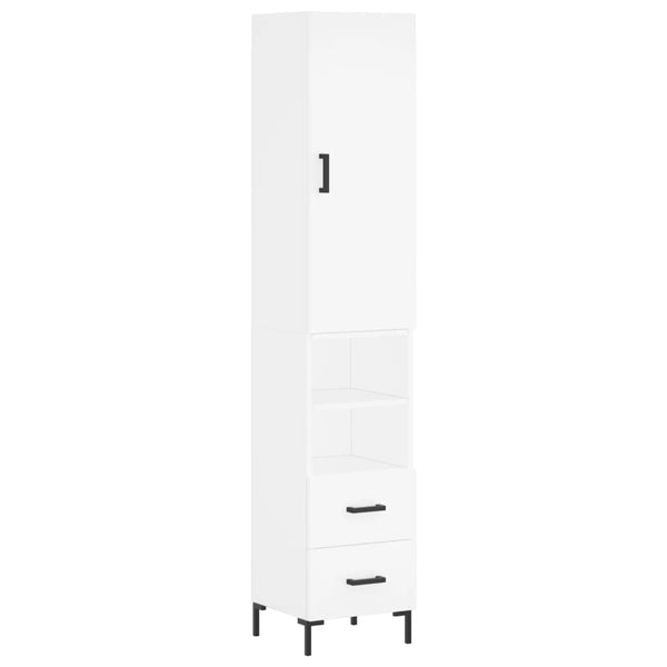 Kaappi valkoinen 34,5x34x180 cm tekninen puu