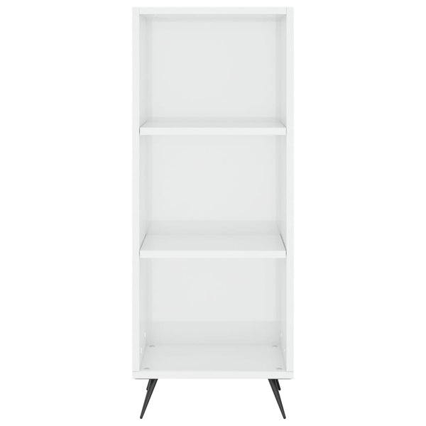 Kaappi korkeakiilto valkoinen 34,5x34x180 cm tekninen puu