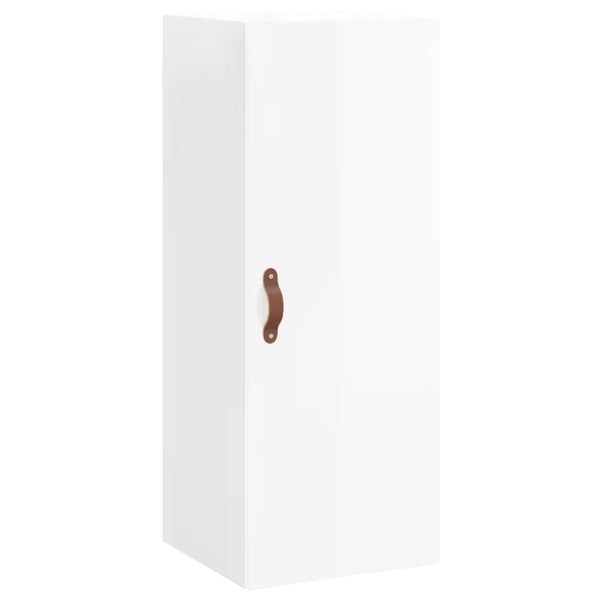 Kaappi korkeakiilto valkoinen 34,5x34x180 cm tekninen puu