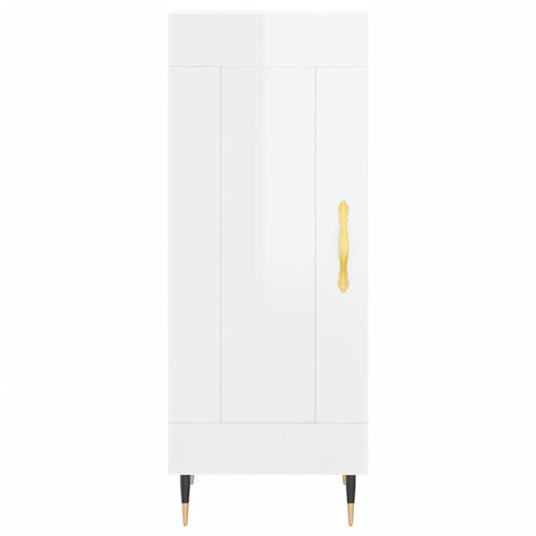 Kaappi korkeakiilto valkoinen 34,5x34x180 cm tekninen puu