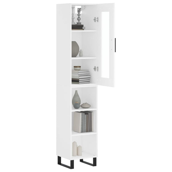 Kaappi valkoinen 34,5x34x180 cm tekninen puu