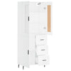 Kaappi valkoinen 69,5x34x180 cm tekninen puu
