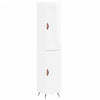 Kaappi korkeakiilto valkoinen 34,5x34x180 cm tekninen puu