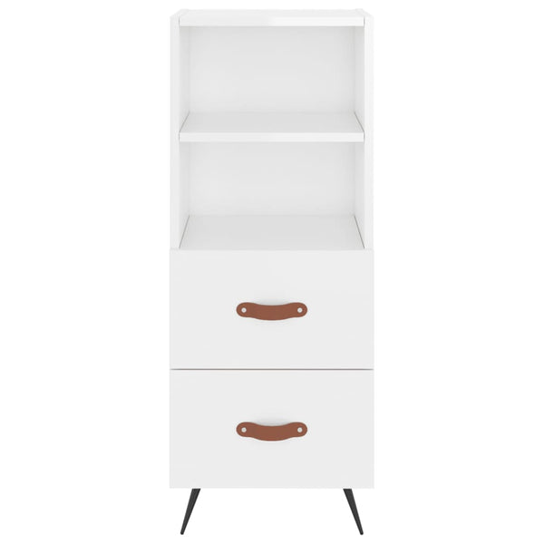 Kaappi korkeakiilto valkoinen 34,5x34x180 cm tekninen puu