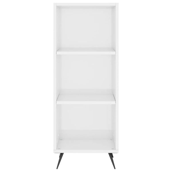 Kaappi korkeakiilto valkoinen 34,5x34x180 cm tekninen puu