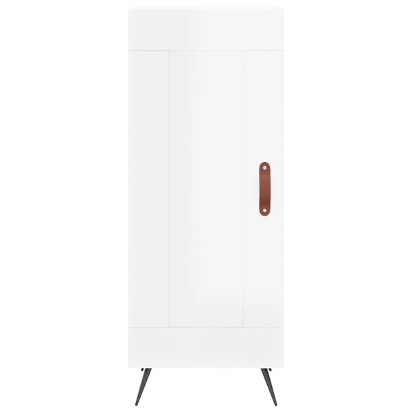 Kaappi korkeakiilto valkoinen 34,5x34x180 cm tekninen puu