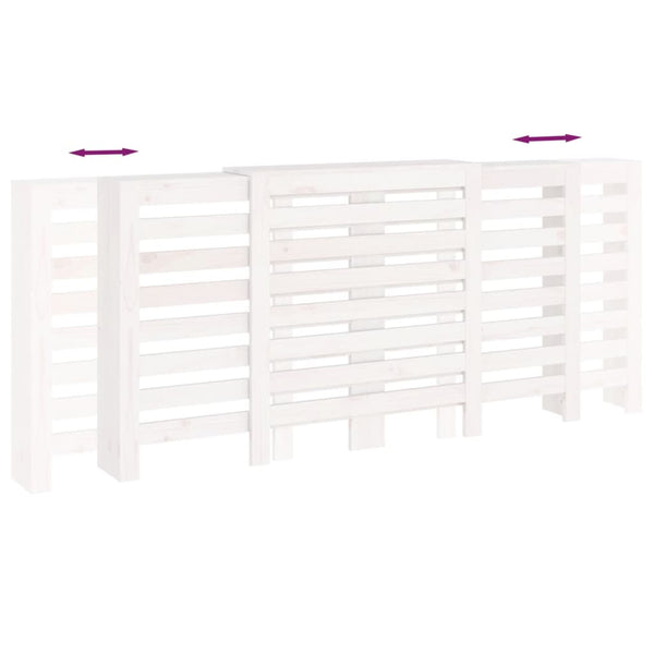 Lämpöpatterin suoja valkoinen 210x21x85 cm täysi mänty