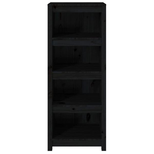 Kirjahylly musta 50x35x125,5 cm täysi mänty