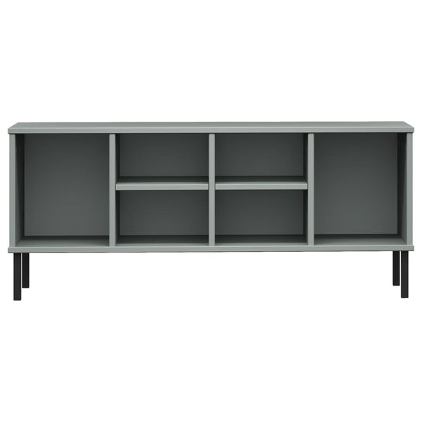 Kenkäteline metallijaloilla harmaa 106x35x45 cm täyspuu OSLO